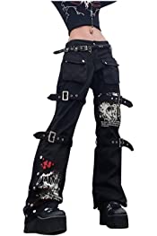 Techno Punk Ripped Black Trousers